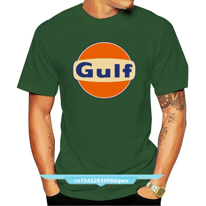 

Limited Gulf Oil Rusty Vintage Distress Logo Design Black T Shirt Size Male Teeshirt Summer Top Tees Man Brand Tee Shirt