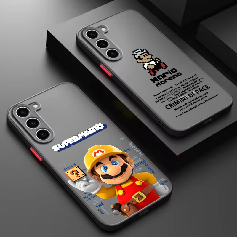 Тренд Supers M-Marios мультфильм матовый полупрозрачный для Samsung Galaxy S24 S23 S22 S21 S20 FE S10 S9 S8