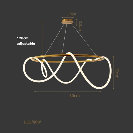 

Подвесная люстра Steadlong, золото/черный, теплый/белый свет, LED