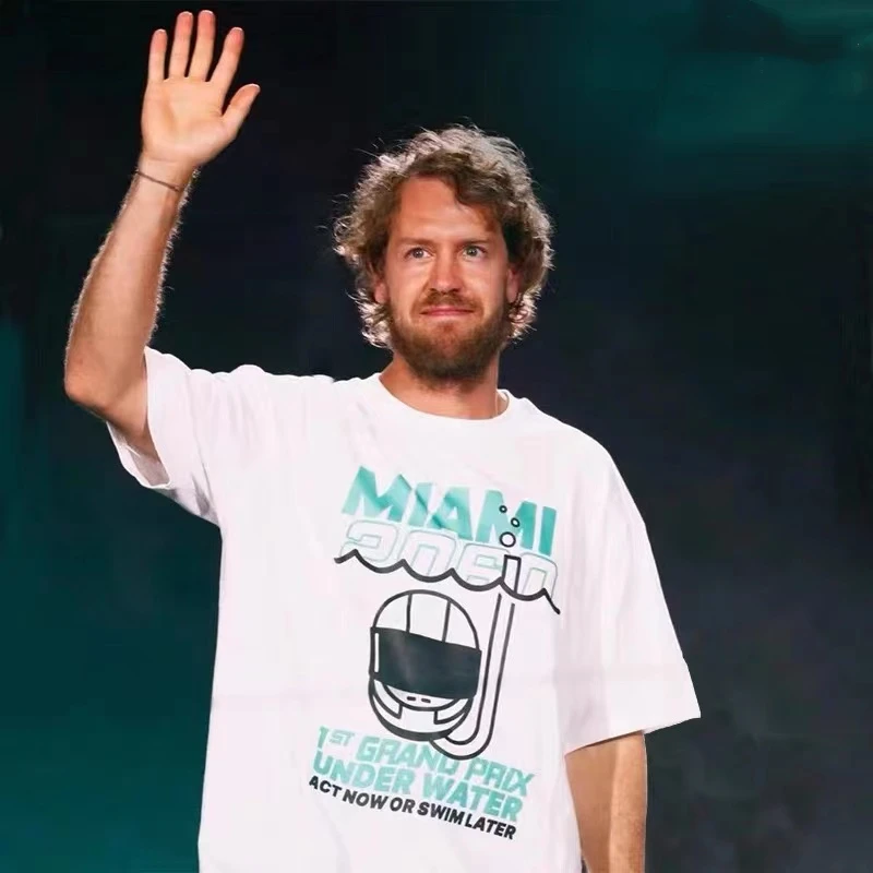 Коллекция 2022 года экологическая памятная футболка Майами Гран-при Vettel Джерси