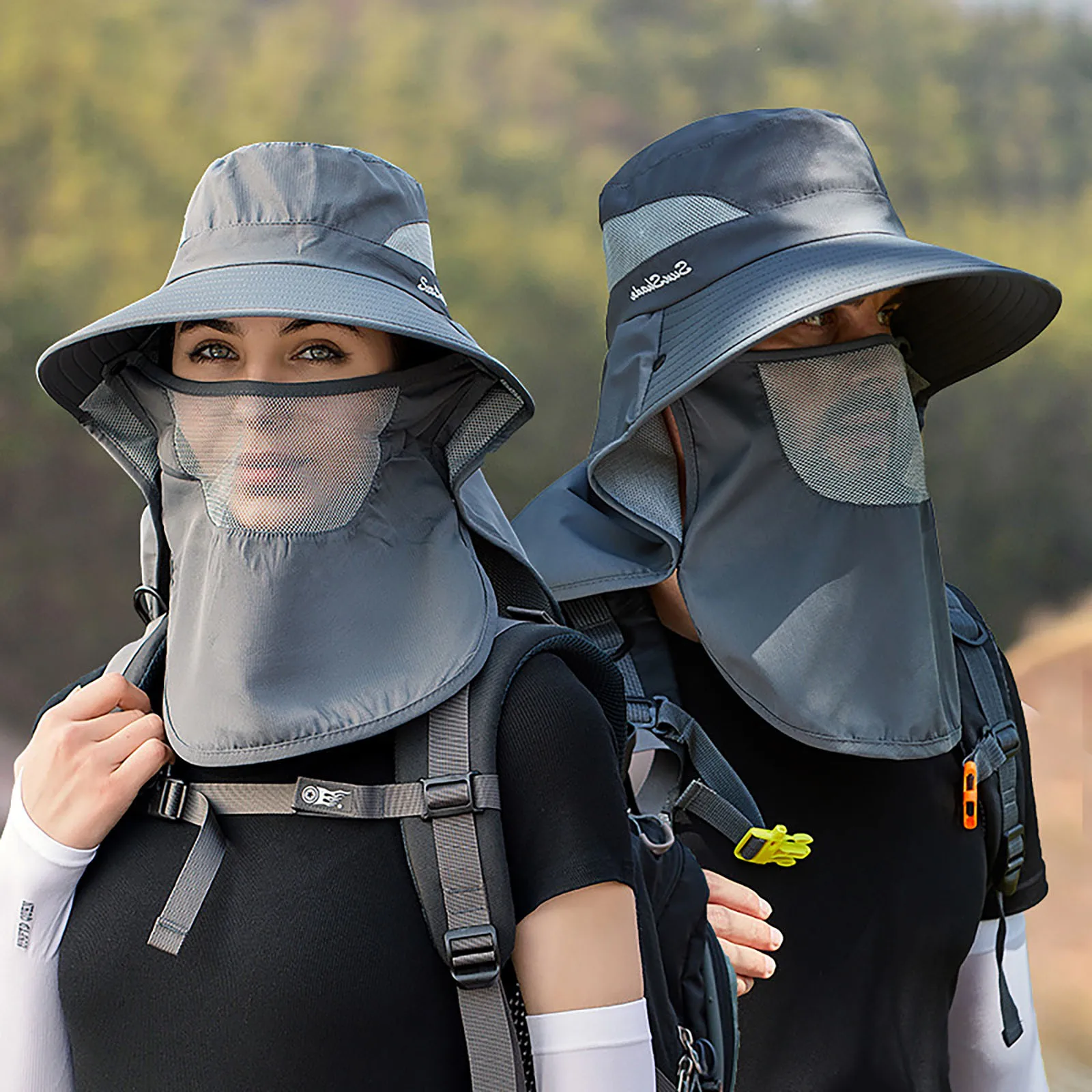 

Summer Men's And Women's Outdoor Camping Hiking Sun Hat Mesh Breathable Sunscreen Neck Protection Fisherman Hats Fishing Cap#g3