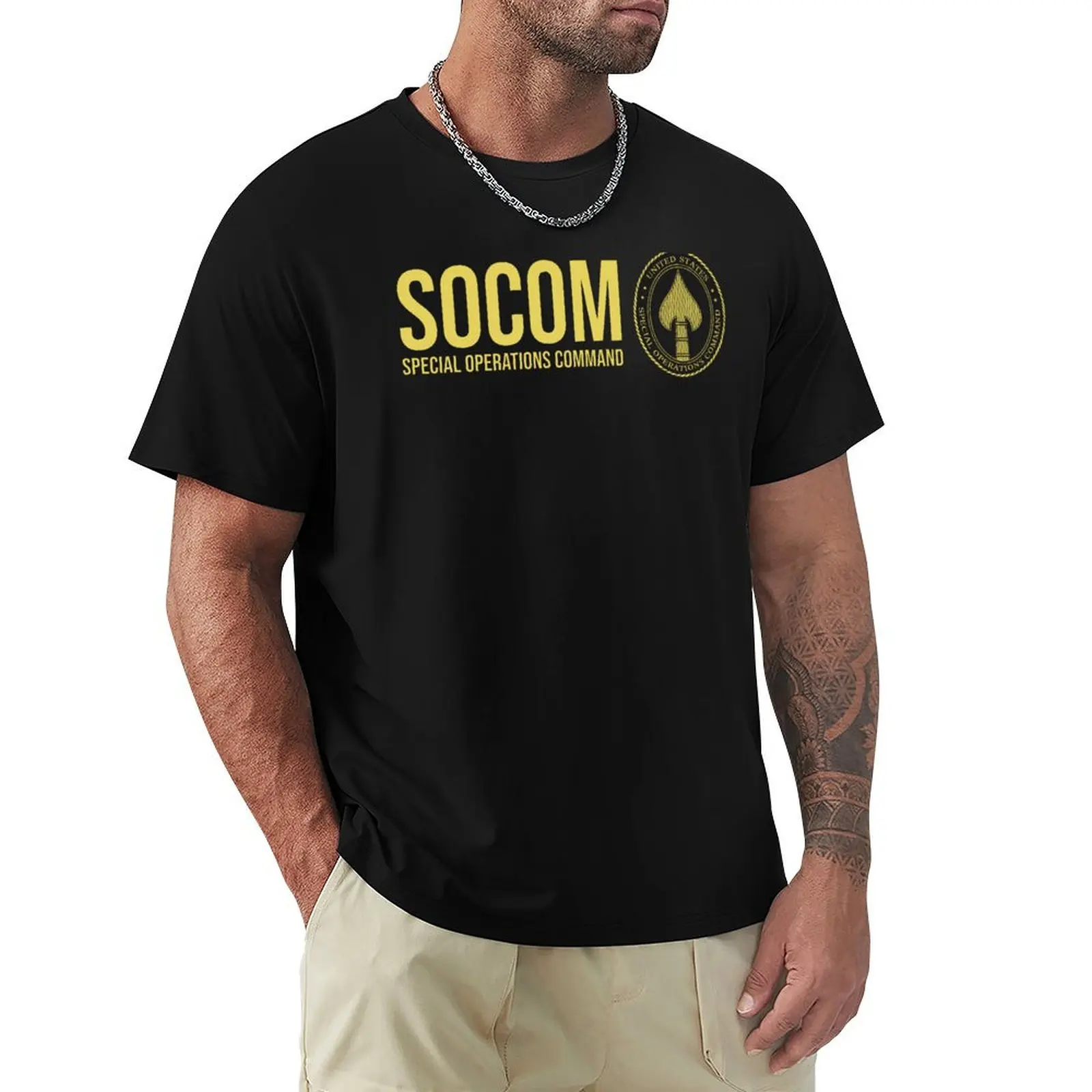 Фото Футболка Командования Специальных Операций США (SOCOM) Простая повседневная хлопковая футболка с коротким рукавом №1