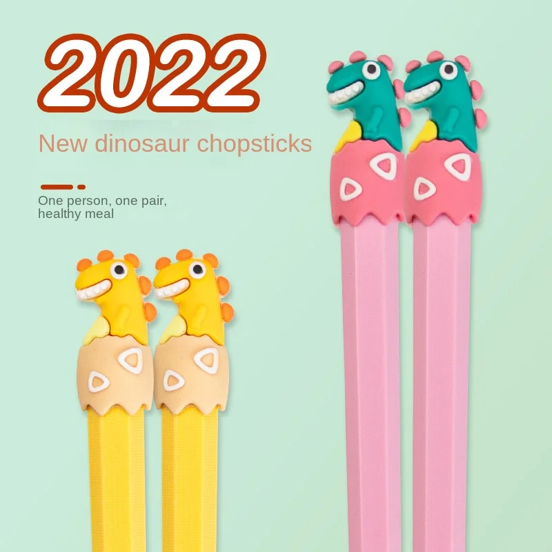 

Dinosaur kids chopsticks Japanese alloy chopsticks household one person one chopstick baby food chopsticks chopsticks set