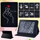 Чехол для Amazon Kindle электронная книга Paperwhite 1 2 3 4Kindle (8-е10-е поколение) противоударный белый изображение кожаный чехол-подставка чехол + ручка