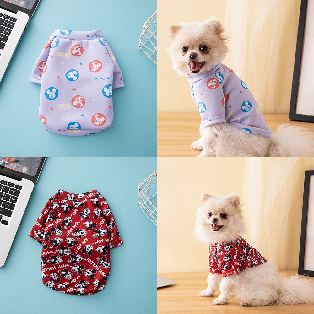 

Disney 2022 New Dog Clothes Cotton Mickey and Minnie Print Pet Jacket for Small and Medium Dogs Schnauzer