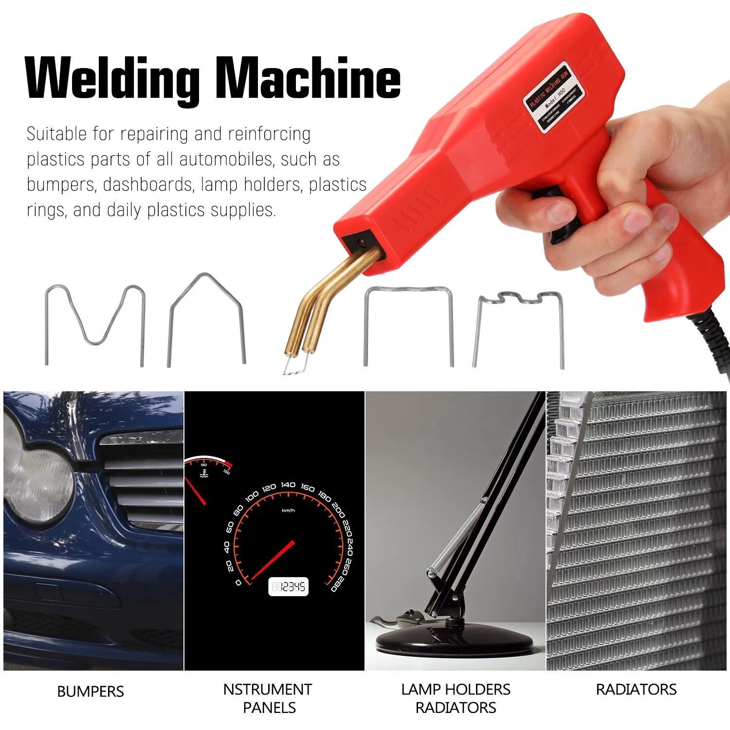 

Handy Plastics Welders Garage Tools Hot Staplers Machine Staple PVC Repairing Machine Car Bumper Repairing Stapler Welding Tool