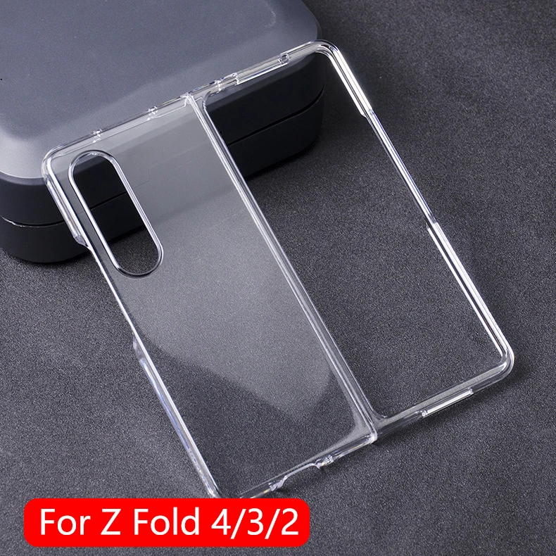 For Samsung Galaxy Z Fold 4 3 2 Transparent Case Full Cover Hard PC Clear Front Back Protective Cover Bumper For Z Fold4 Fold3