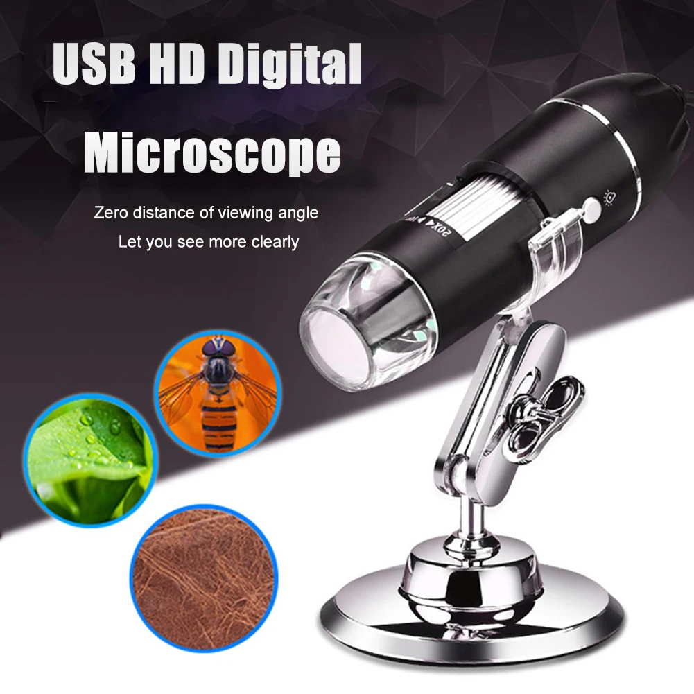 

Digital Microscope Magnifier 1000X USB Electronic Camera LED Lamp Elderly People Easily Reading Supply for PC Laptop