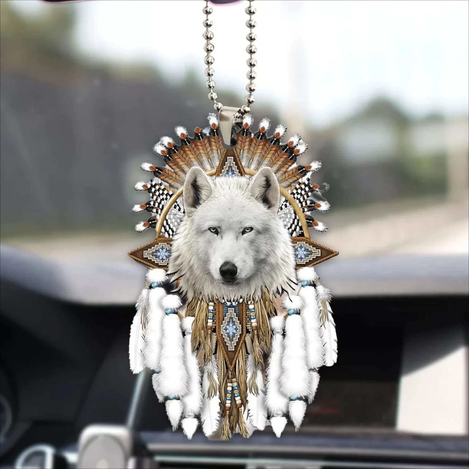 

Акриловый кулон «Белый волк»