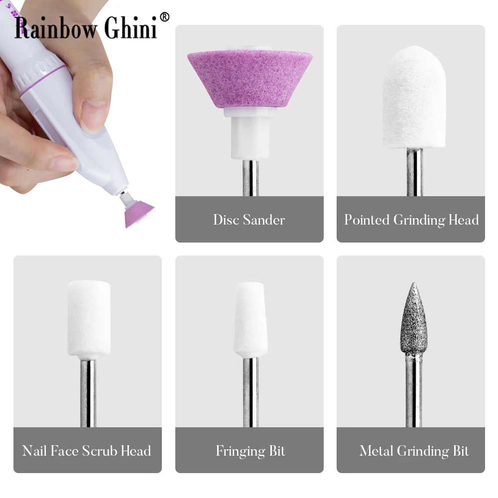 Радужные машины Ghini для маникюра электрическая мини-дрель ногтей маникюрная