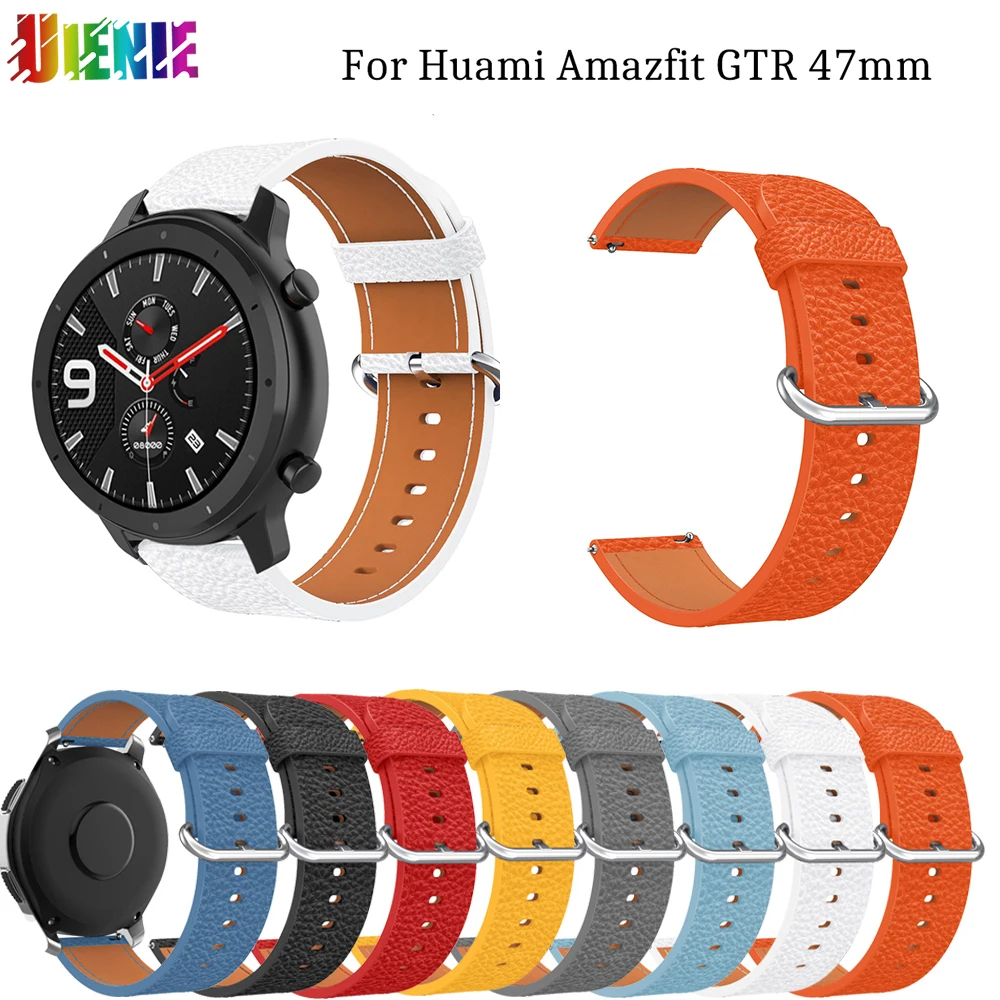 

22mm Leather Strap for Amazfit GTR2 Genuine Smart watch Bracelet For Huami Amazfit GTR 47mm Pace Stratos 2 2S 3 Correa watchband