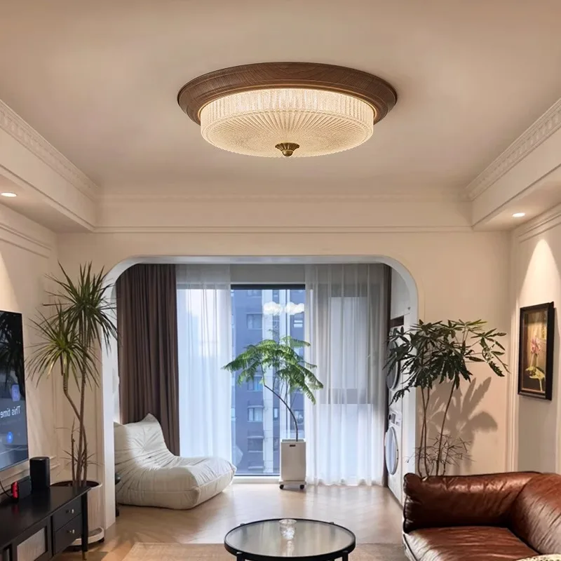 Стеклянный абажур орехового цвета с гравировкой французский ретро-стиль в