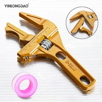 multi function adjustable wrench aluminium alloy large open wrench universal spanner repair tool for water pipe screw bathroom