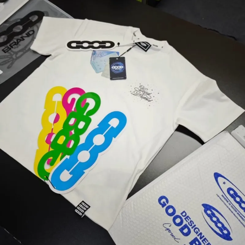 Фото Футболки GOODBRAND с принтом Broken Rhinestone Galaxy, летние хлопковые футболки с круглым вырезом и короткими рукавами для мужчин и женщин, повседневная уличная одежда, топы, футболки №2