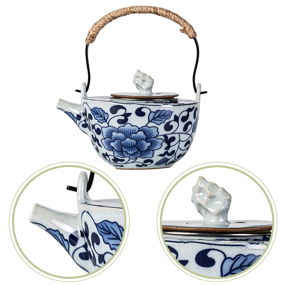 

Tea Teapot Kettle Pot Ceramic Stovetop Infuser Porcelain Water Whistling Boiling Japanese Cast Iron Style Blooming Leaf Loose