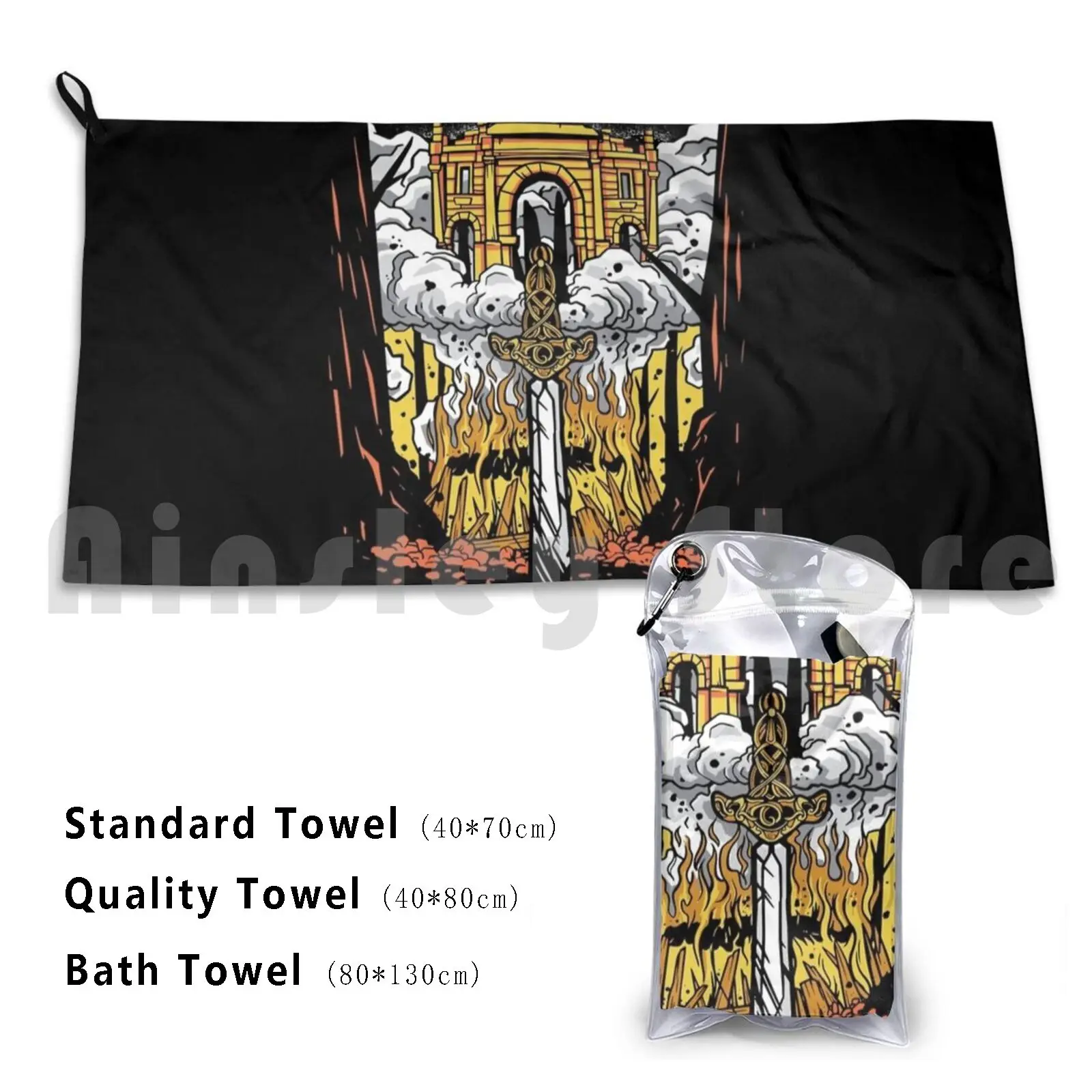 Полотенце Пляжное быстросохнущее в скандинавском стиле |