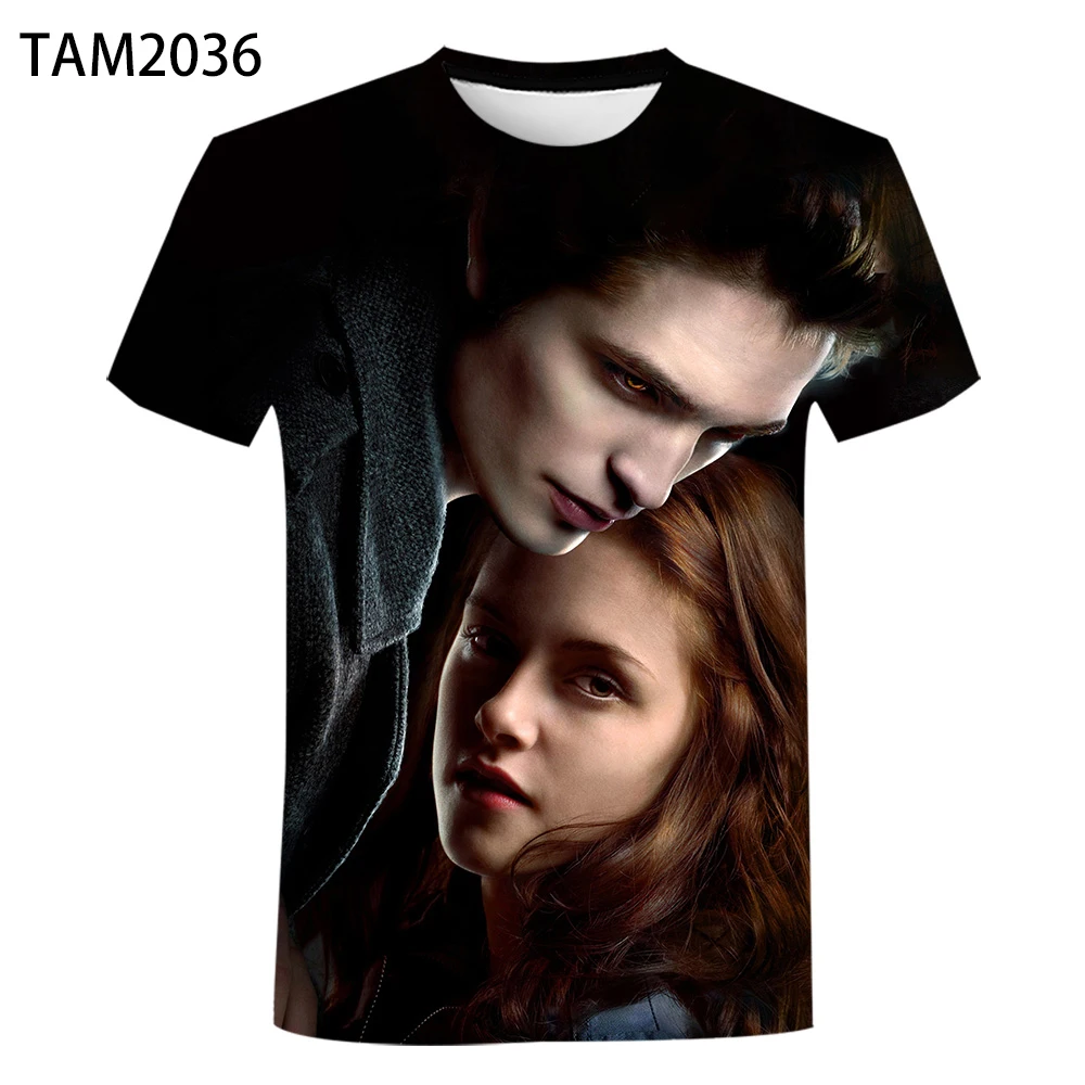 

Новинка 2022, забавная футболка сумерки, мужская и женская футболка с 3D принтом, повседневный летний топ с коротким рукавом, уличная футболка ...