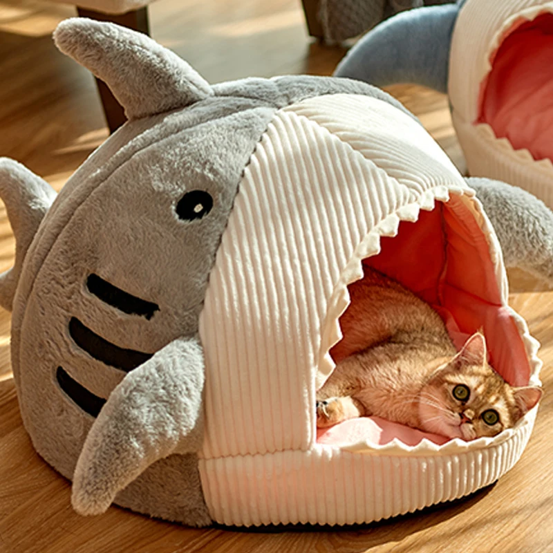 

Semi-Enclosed Cat Bed Kittens Cave Cushion Puppy Nest Dog Pillow Mat Portable Kennel For Cat House Pet Basket Tent Pets Supplies