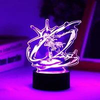 anime game 16 colors lamp genshin impact 3d led night light kids room desk gift decor can be combined to purchase acrylic board