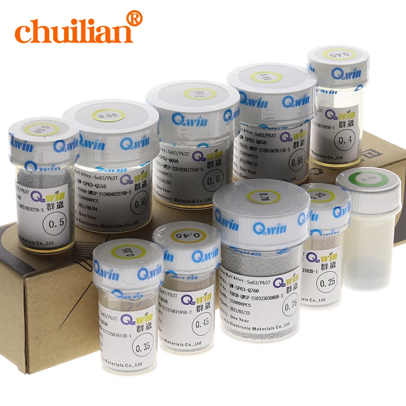 

BGA reballing solder balls leaded 0.25 0.3 0.35 0.4 0.45 250K 63Sn / 37Pb Solder Spheres balls