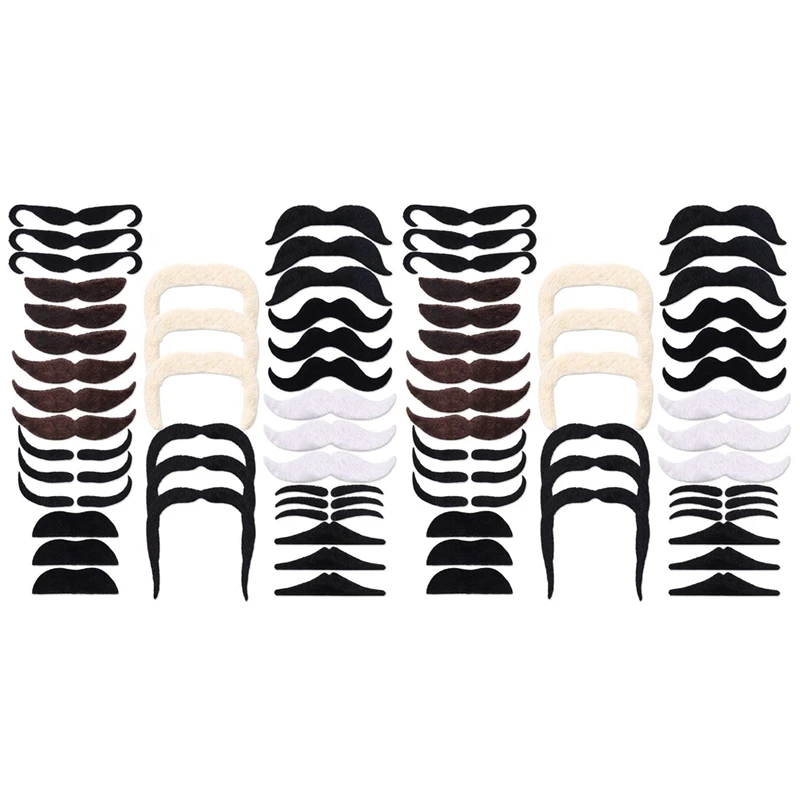 

72 Pack Self Adhesive Fake Mustaches Novelty For New Year's Eve Party Supplies