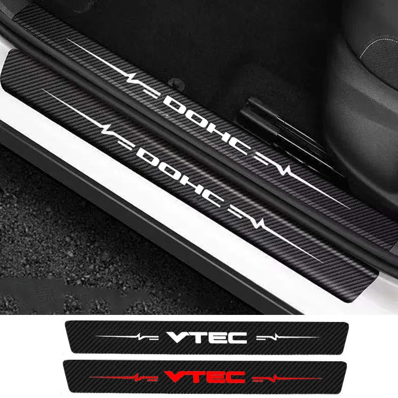Логотип DOHC VTEC из углеродного волокна наклейки на пороги автомобиля для Honda Civic Si