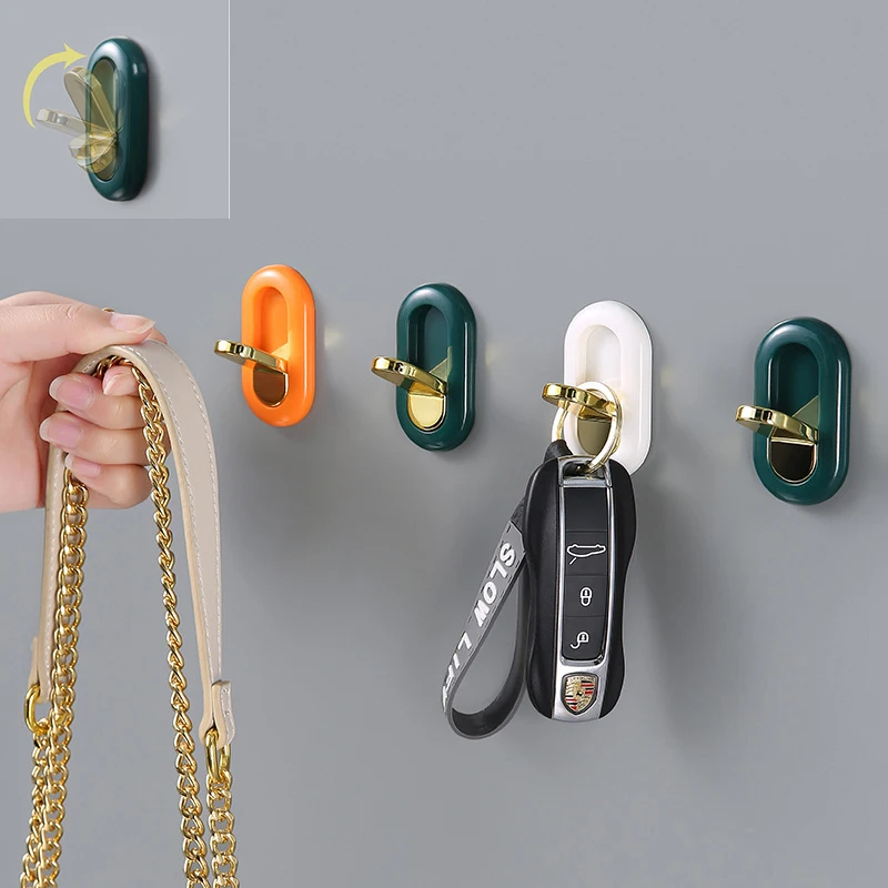 

Wall Adhesive Hook Organizer For Bag Bathroom Towel Hat Small Purse Keys Hanger Multipurpose Vintage Kitchen Storage Home Items