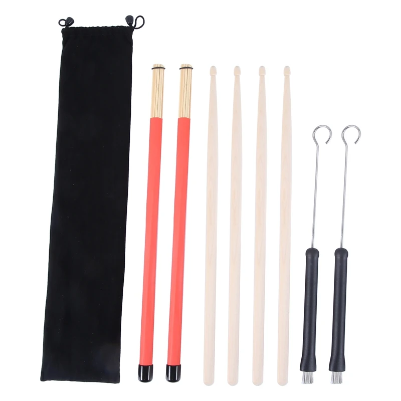 

Набор барабанных палочек, барабанные палочки из кленового дерева, щетки для барабанной проволоки, выдвижные барабанные палочки, барабанные...