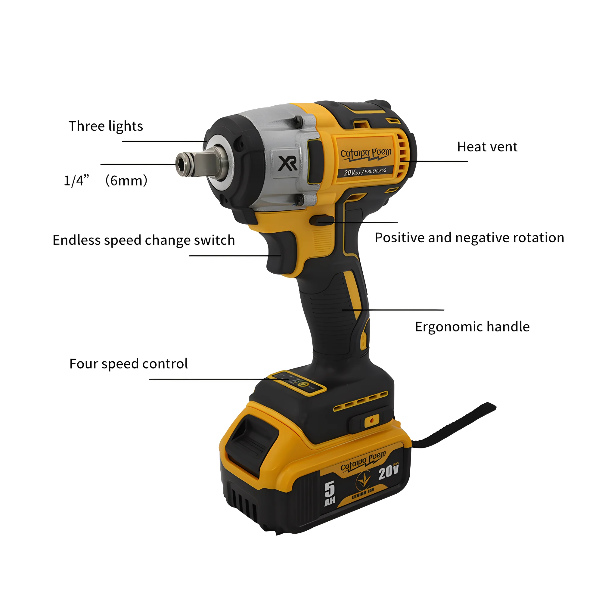 Каталандский Стих DCF880 20 В Аккумуляторная Дрель Бесщеточный Двигатель 2800 Об/мин