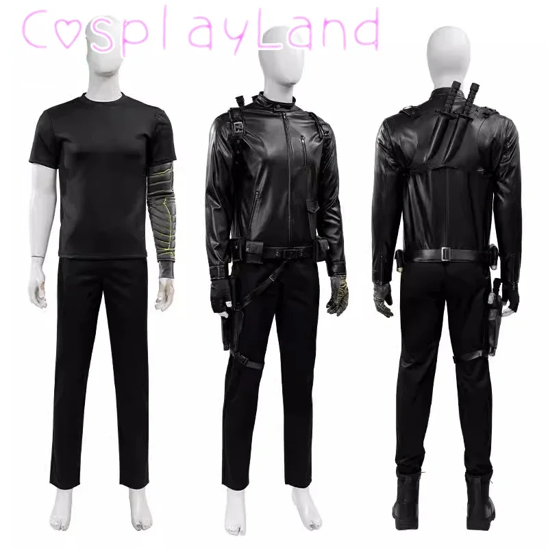 Костюм супергероя Баки Барнс для косплея зимнее солдатское кожаное пальто