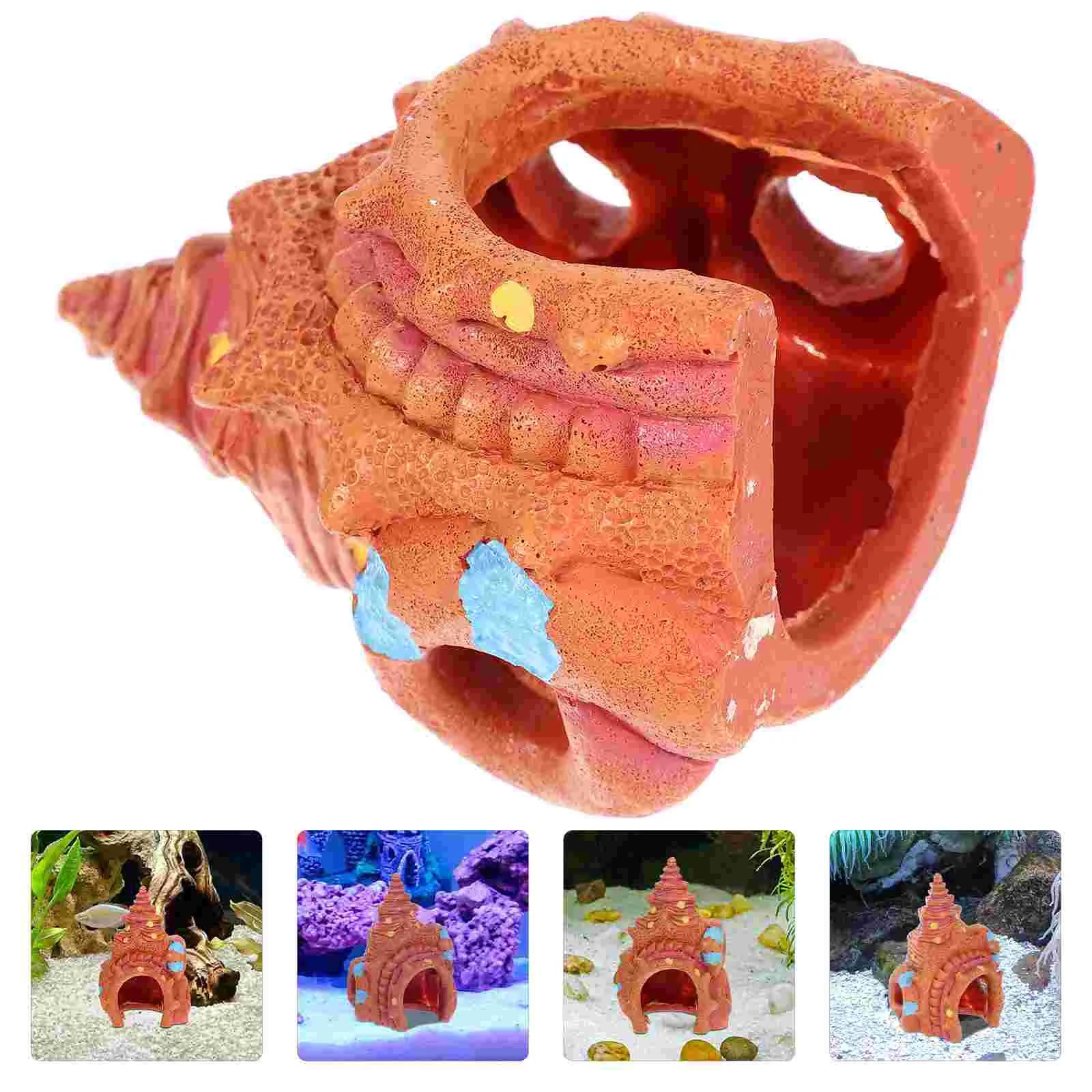 

Aquarium House Conch Fish Tank Coral Decoration Resin Artificialornament Crab Mediumlarge Hermit Shells Decor Landscape Figurine