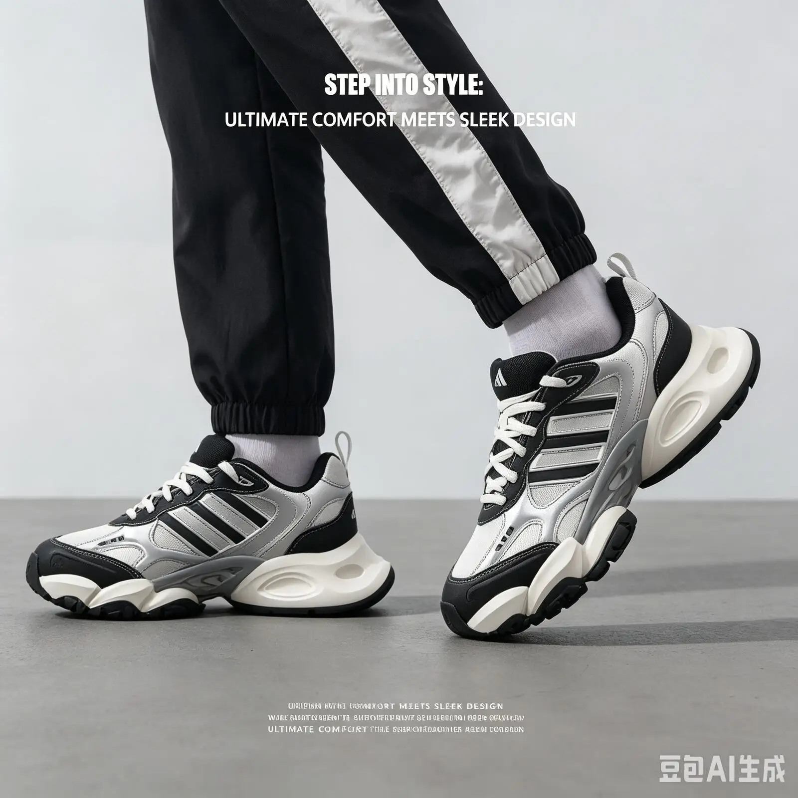 Кроссовки для бега adidas Black White Three Stripes с дышащей сеткой, легкой амортизацией и тремя полосками GW8336 (art.: 3920dbc1abbcf) - 3920dbc1abbcf