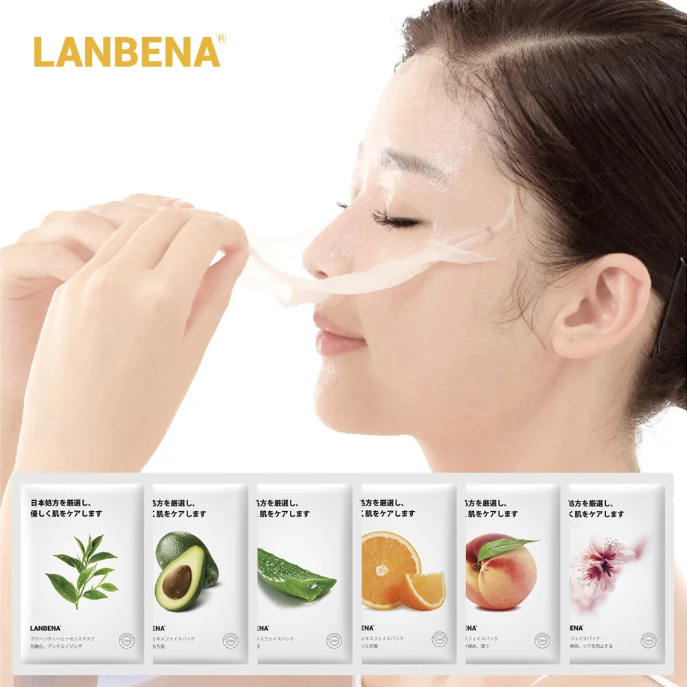 

LANBENA Vitamin C Anti-Oxidant Fruit Mask Series Anti-Wrinkle Anti-Aging Whitening Moisturizing Brightening Face Mask Skin Care