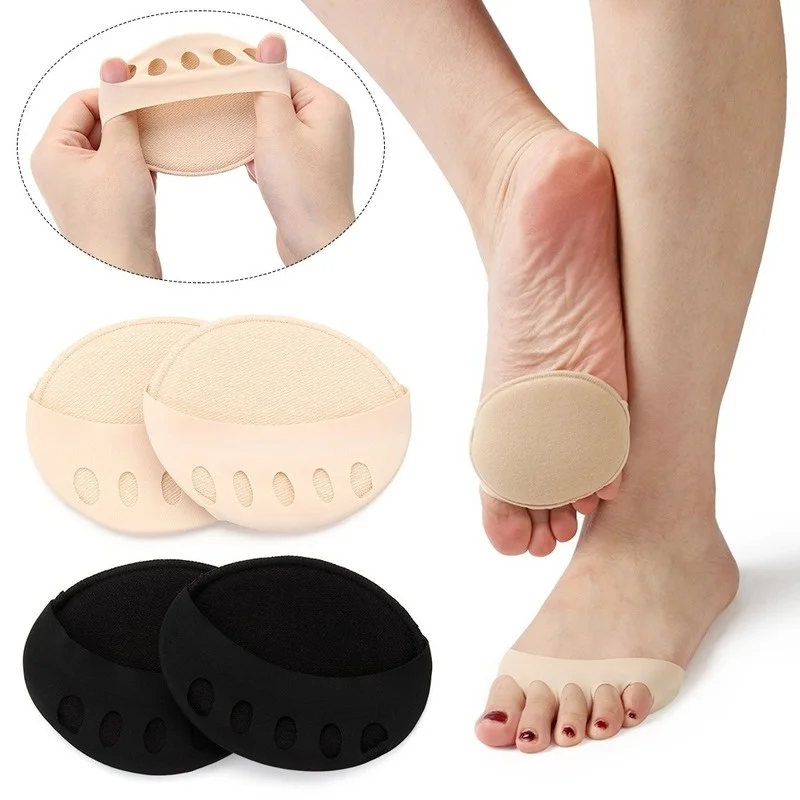 2 Pair Five Toes Forefoot Pads for Women Non-slip Corrective Toe Socks Women's High Heels Invisible Socks Pad Heel Socks Inserts