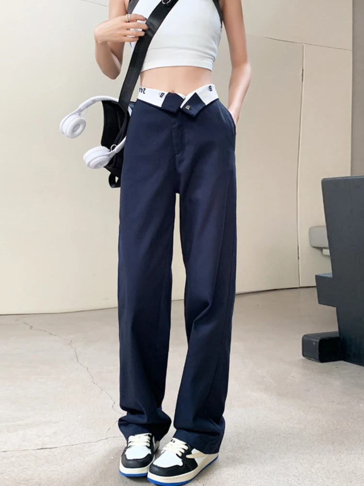 

Брюки женские свободные с завышенной талией, повседневные мешковатые штаны в Корейском стиле, уличная одежда, длинные в стиле Харадзюку, весна-лето