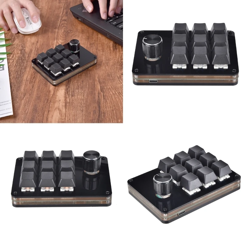 

9 Keys Programmable Keyboard Multifunctional USB Mechanical Keyboard One Hand Drop Shipping