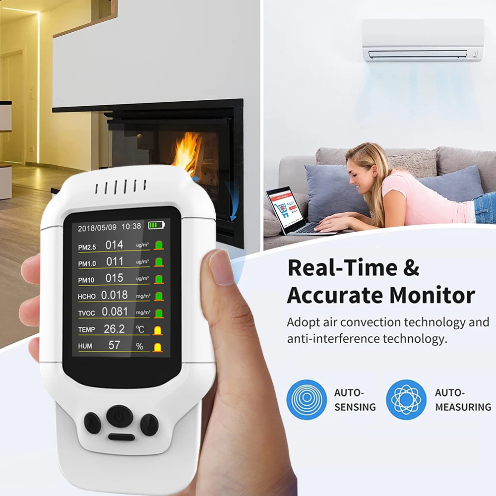 Монитор качества воздуха настольный с USB-зарядкой ЖК-дисплей детектор измерения