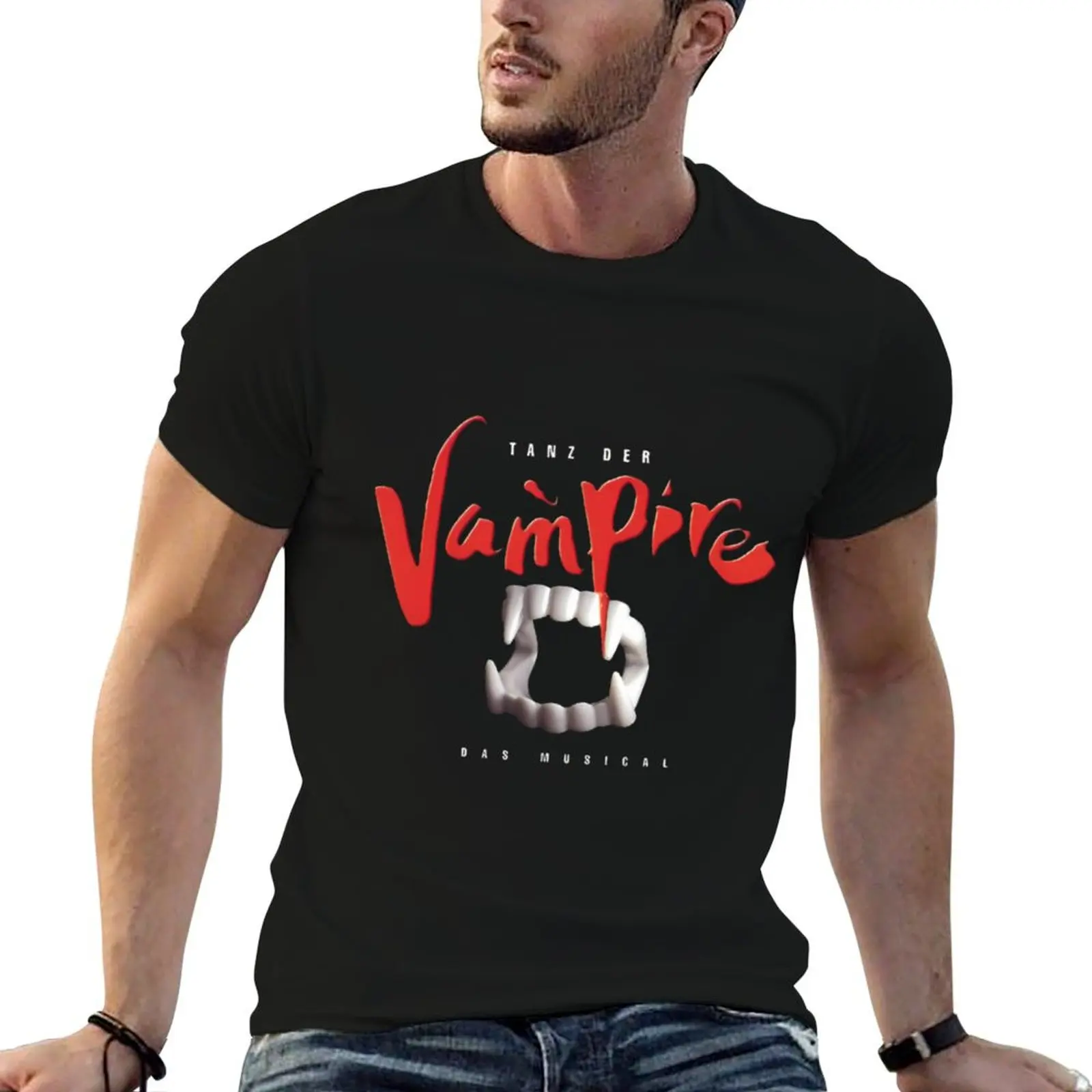 Фото Футболка Tanz der Vampire с принтами, 100% хлопок, мужская, забавная футболка из хлопка №1