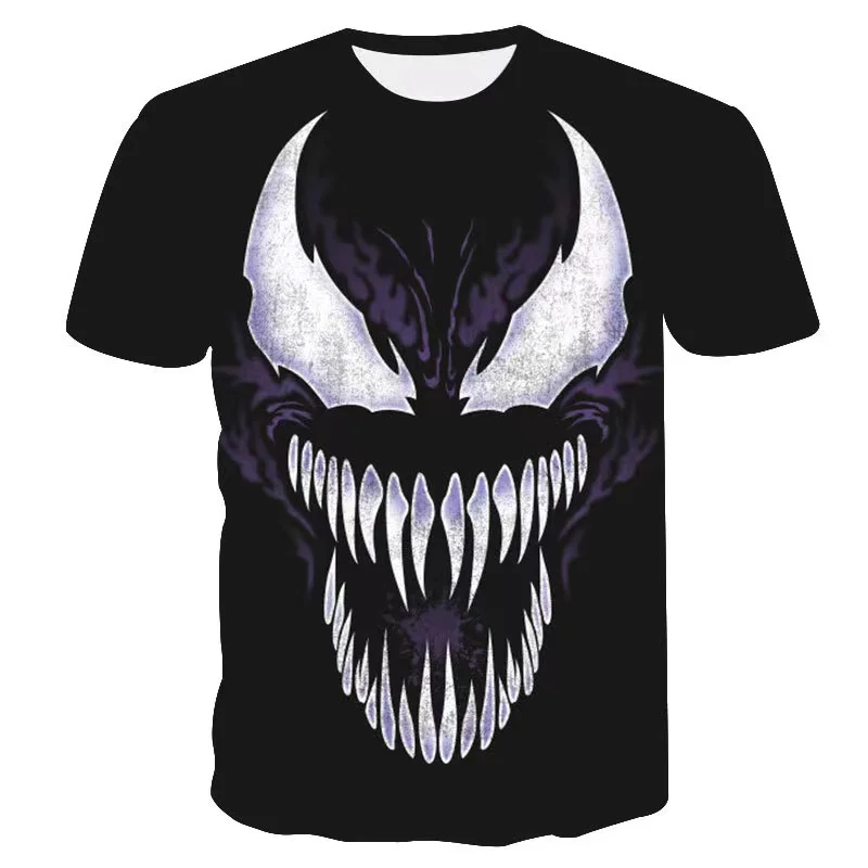 

Disney Marvel Movie Venom T-Shirt Casual T Shirt Men's 3D Spider Print Short Sleeve Shirt Loose Streetwear Men's Top T Shirt
