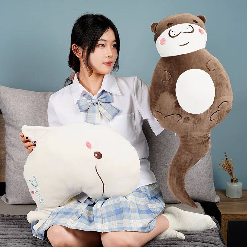 

Cartoon Sea Series Plush Throw Pillow Toy Cute Stuffed Animals Dolphin Shark Otter Plushies Cushion Anime Soft Toys Home Decor