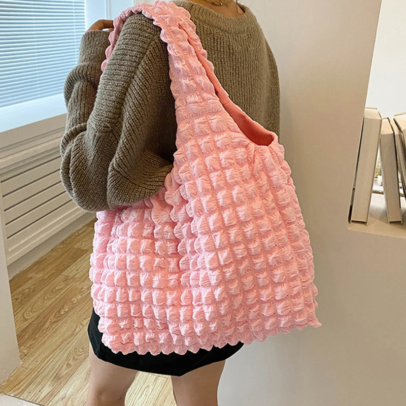 

Korean Bubble Cloud Bag Casual Portable Handbag Fashion Shoulder Bag Large Capacity Shopping Tote Top-handle Purses and Handbags