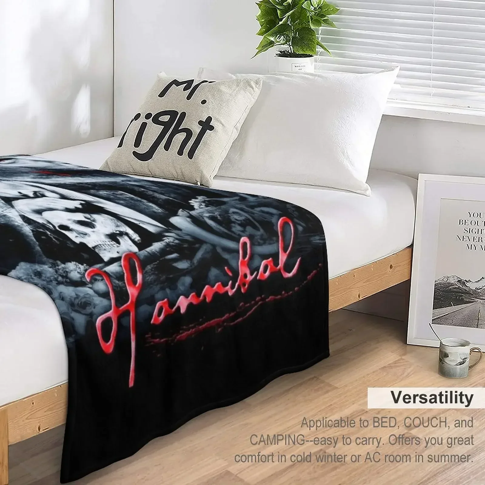Ганнибал Лектер - Декоративное одеяло с дизайном черепа пушистая кровать плед