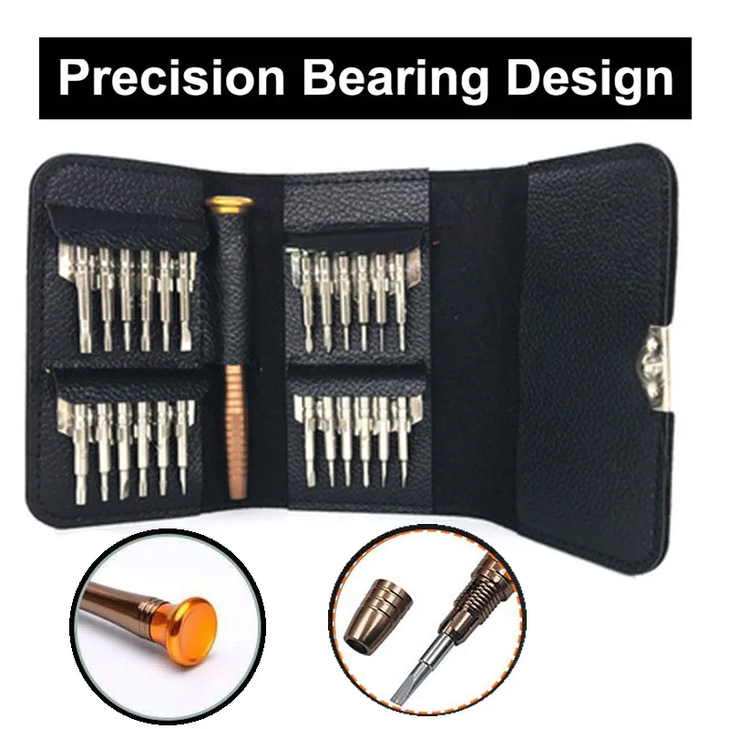 Manual Screwdriver and Drill Combination Set Small Household 25 In 1 Watch Glasses Mobile Phone Notebook Repair Tool