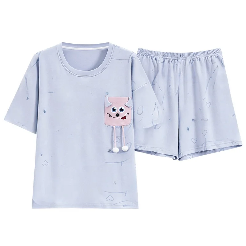 Женская пижама Дятел лето 2025 новинка с короткими рукавами студенческая можно