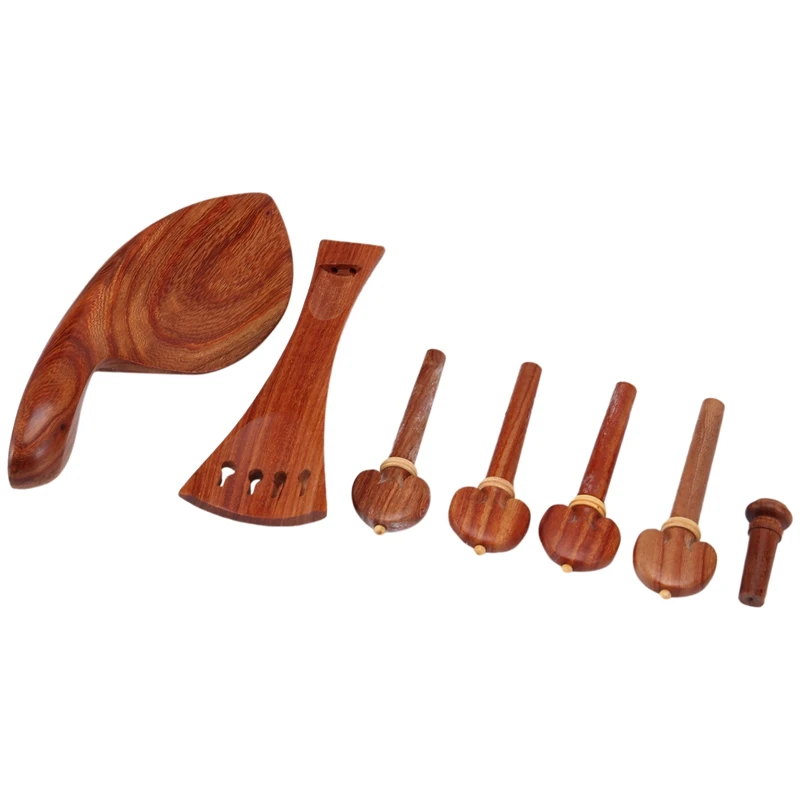 

4/4 Full Size Violin Spare Ebony Parts DIY Violin Accessories Kit Tuning Pegs, Chinrest, Endpin Violin Accessories