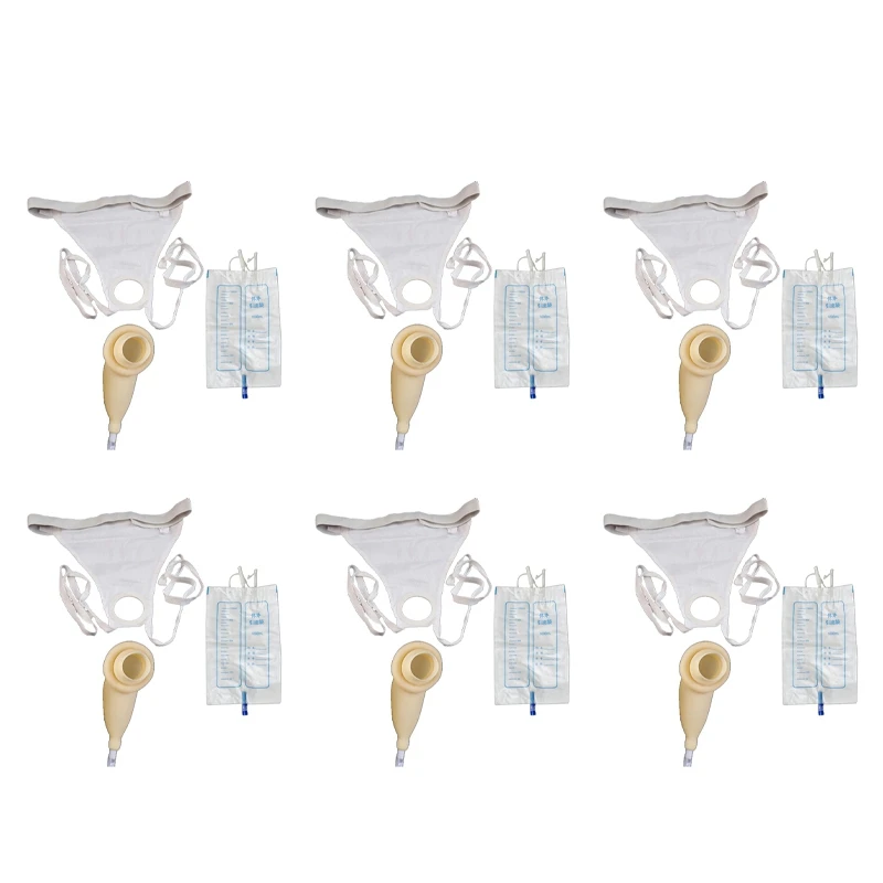 

6X Men Urinals Latex Urine Collector Bedridden Breathable Urine Bag Urinary Incontinence