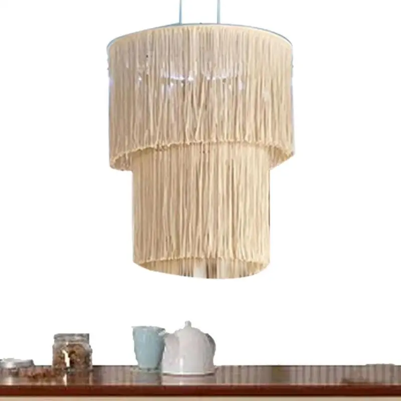 

Hand-Woven Pendant Hanging Creative Light Cover Bedroom Home Decoration Lamp Shade Chic Chandelier Boho Bedroom Decoration