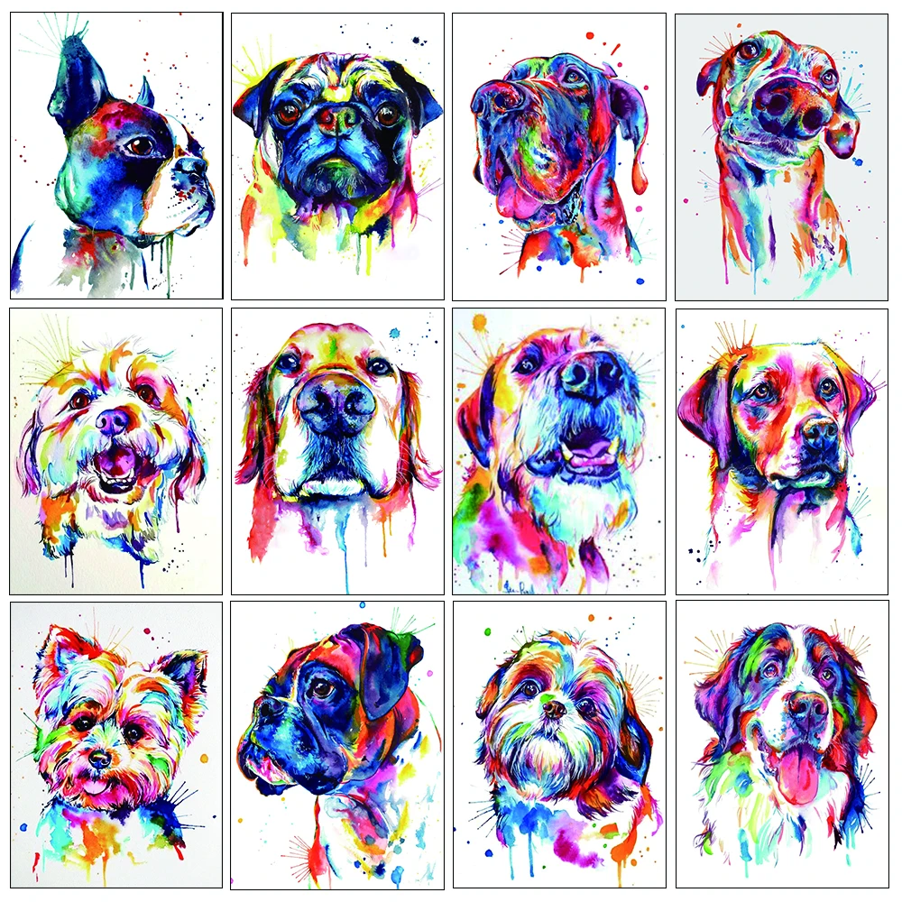 

Алмазная живопись 5D DIY цветной, для домашних животных, для собак Series, Набор для вышивки крестиком, набор для рукоделия, полная вышивка, мозаика, декор для гостиной, подарок