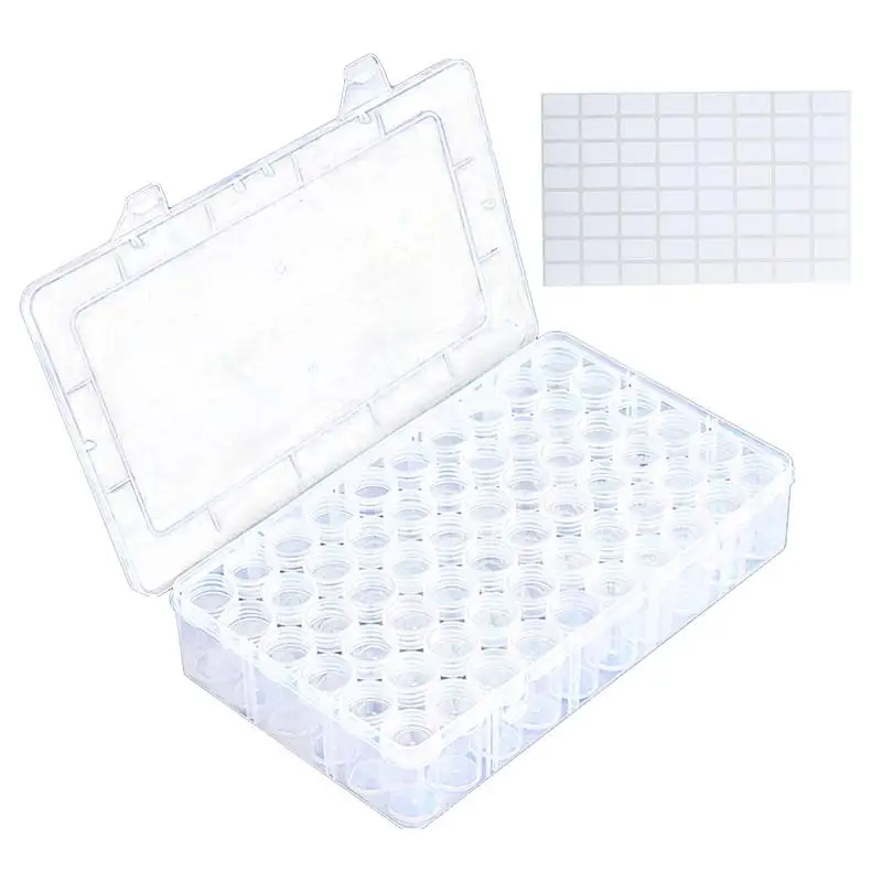 

Seed Storage Box 60/24 Grid Seed Storage Organizer With Lid Clear Organizer Box With 64 Label Stickers For Vegetable Seeds