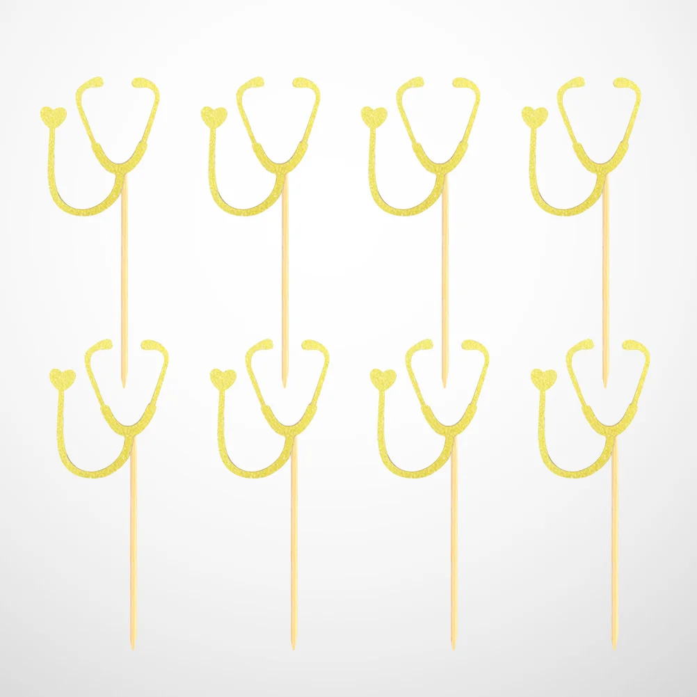 

Cupcake Stethoscope Pick Toppers Birthday Nursing Nurse Shower Decor Decorations Baby School Picks Party Graduation Funny Rn